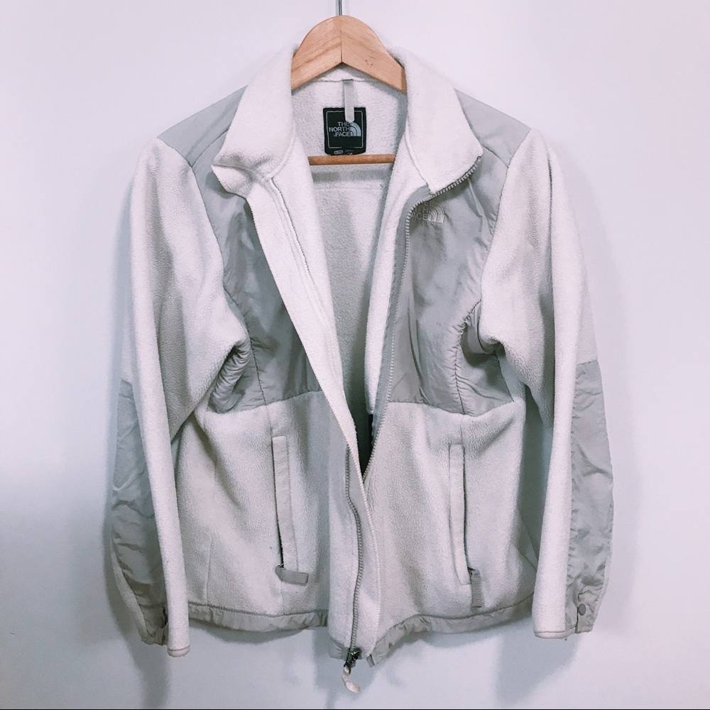 North Face Denali white w.light grey